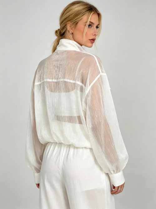 Ansley Sheer Zip-Up Jacket