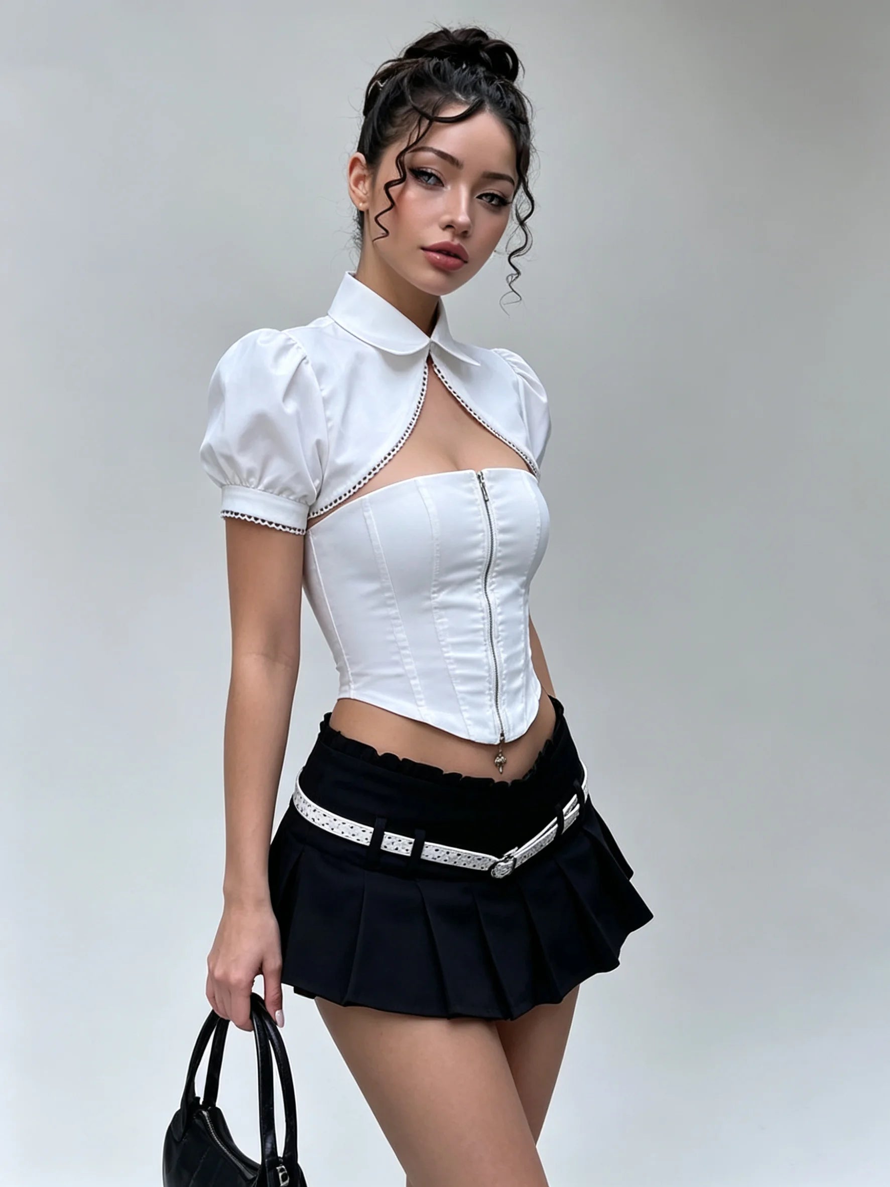 Elowen Peter Pan Collar Corset Top