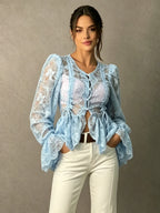 Celestine Sheer Peplum Blouse