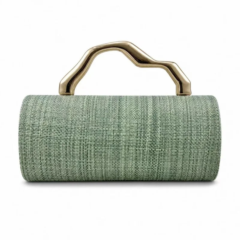 Farrah Straw Barrel Evening Clutch