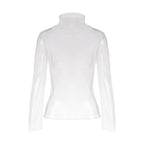 Averie Sheer Mesh Turtleneck Blouse