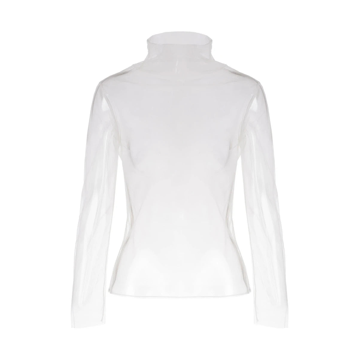 Averie Sheer Mesh Turtleneck Blouse
