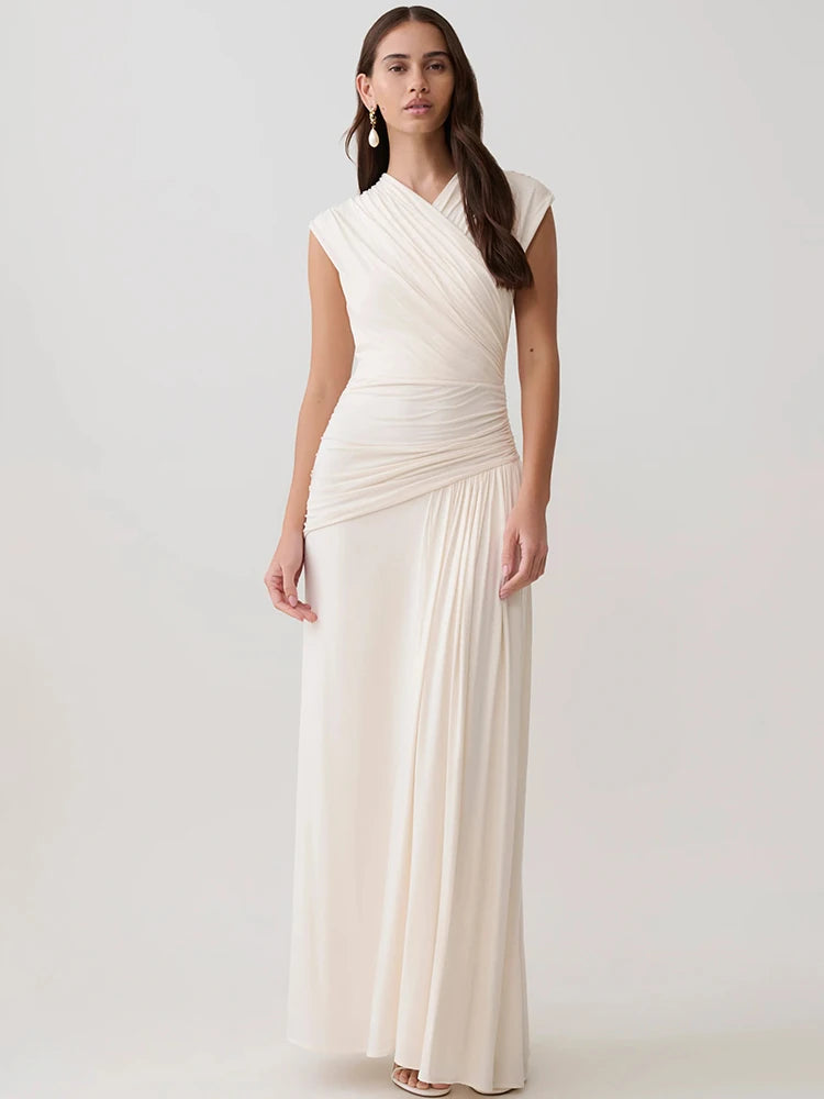 Ophira V-Neck Wrap Maxi Dress