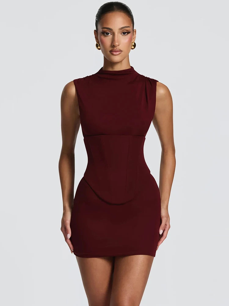 Perrine Corset-Waist Bodycon Mini Dress