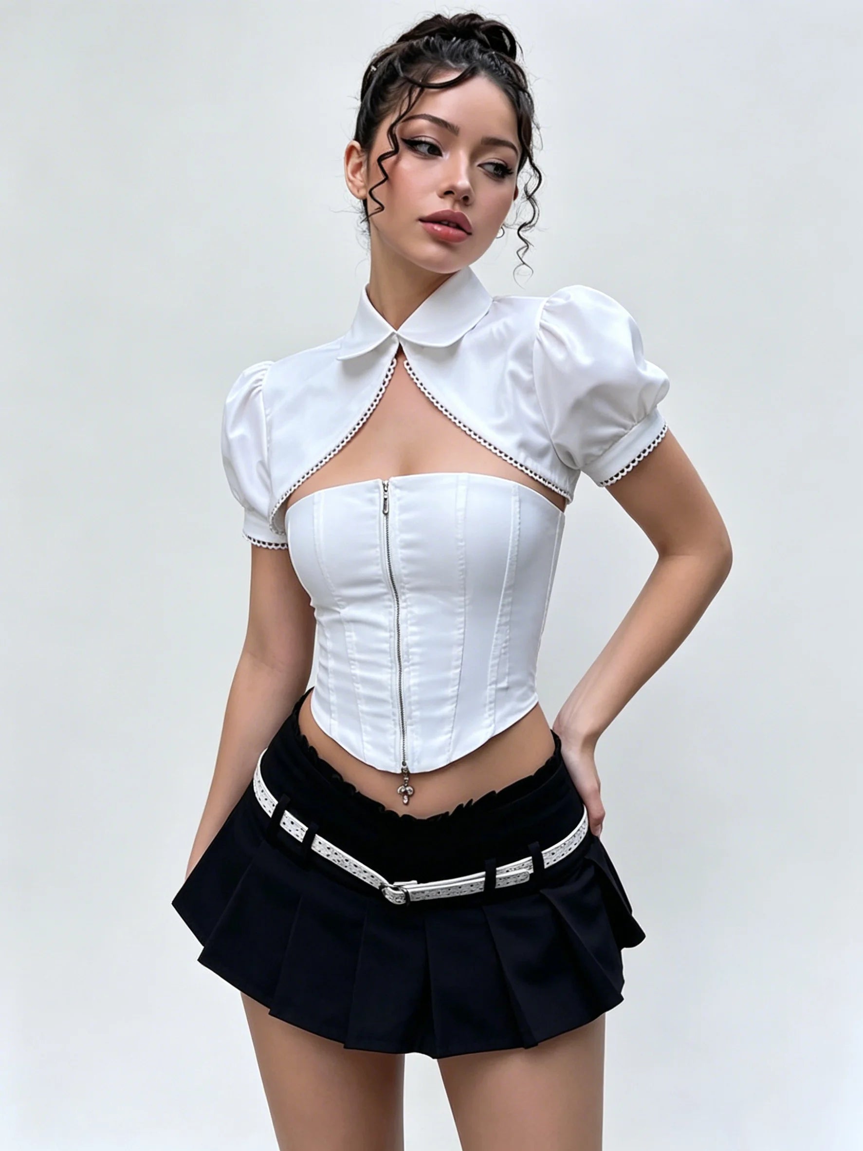 Elowen Peter Pan Collar Corset Top