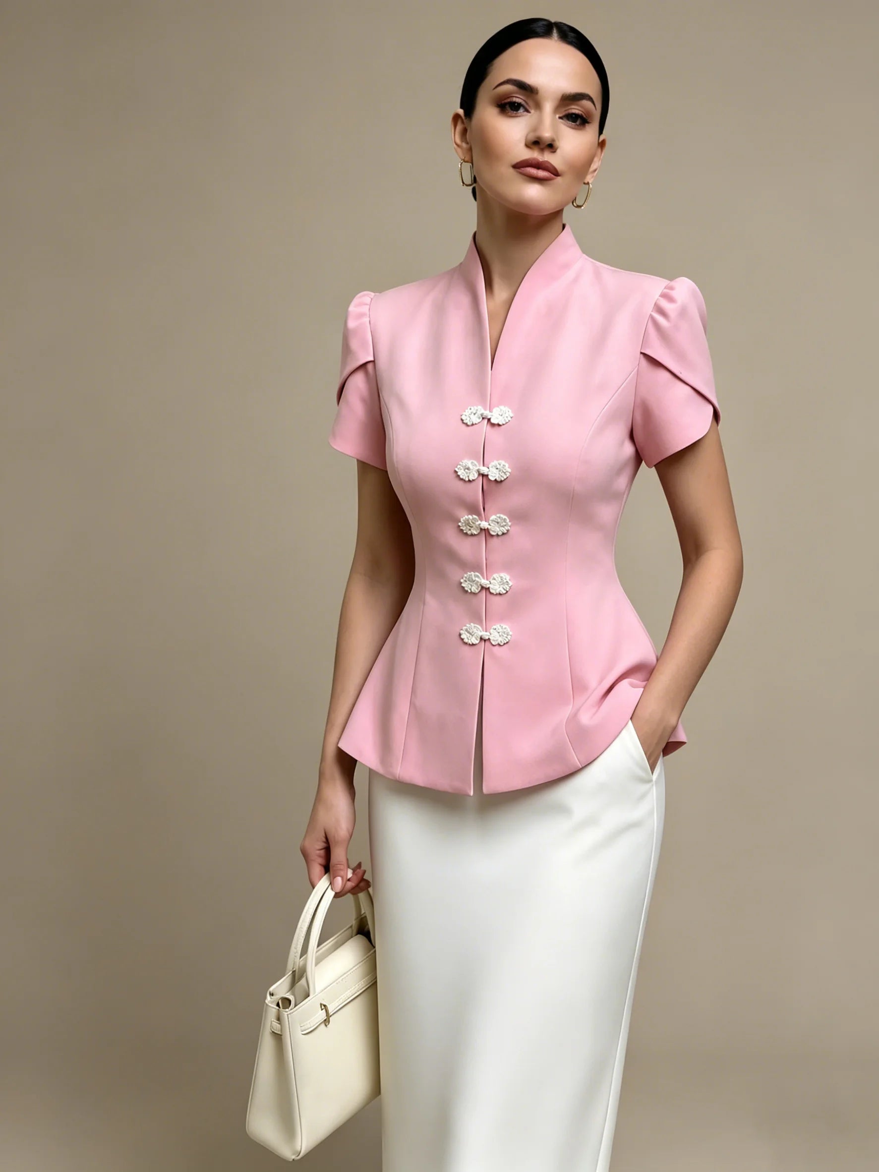 Capucine Polka Dot Peplum Blouse