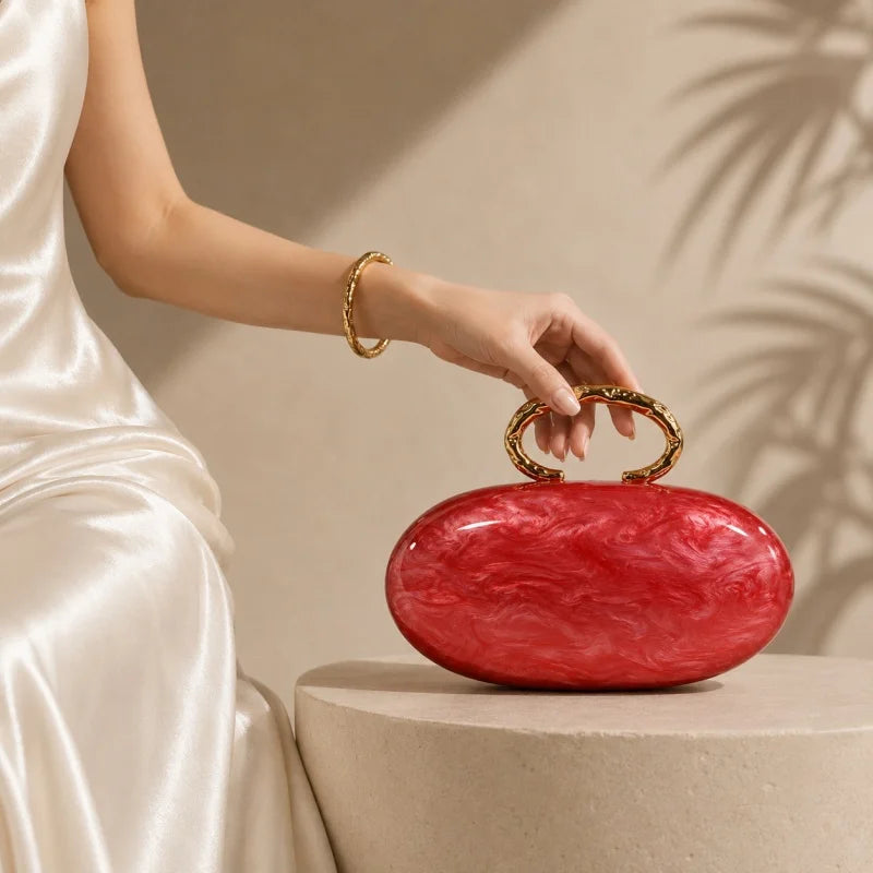 Leighton Oval Acrylic Evening Purse