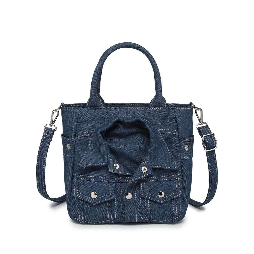 Laurel Denim Coat-Shaped Crossbody Bag