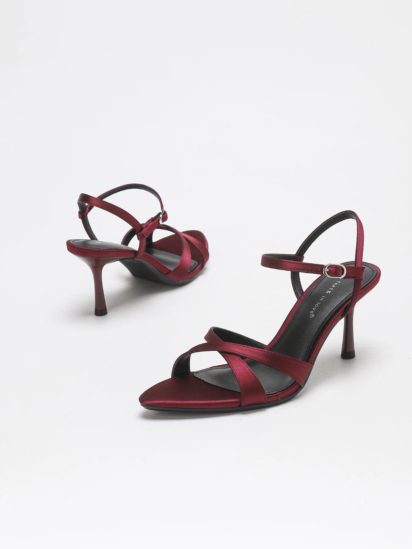 Damaris Satin Ankle-Buckle Sandal