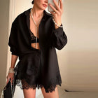 Lace-Trim Blouse Set – Fira