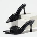 Ines Embroidered Mesh Slide