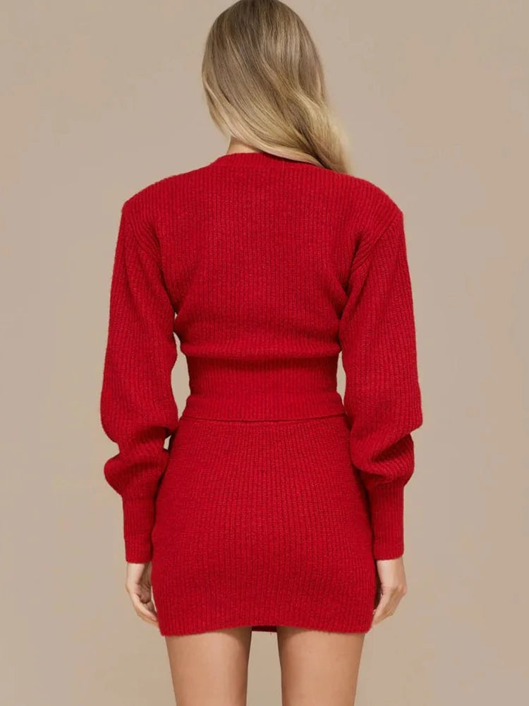 Meredith Knit Sweater & Mini Skirt Set
