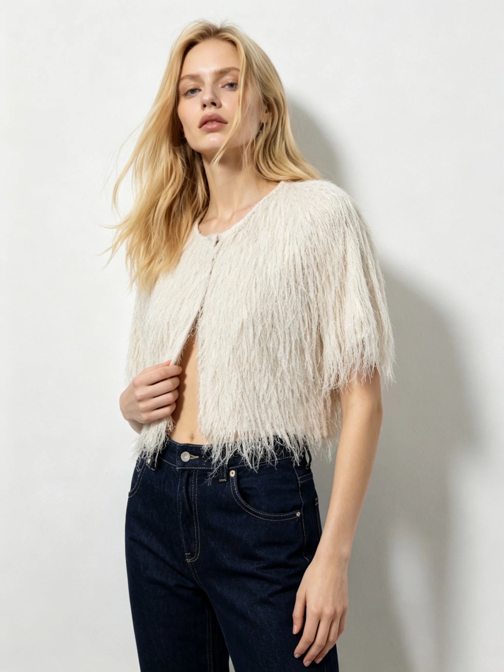 Aveline Fringed Open Cardigan