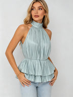 Beatrice Halter Ruffle Tank