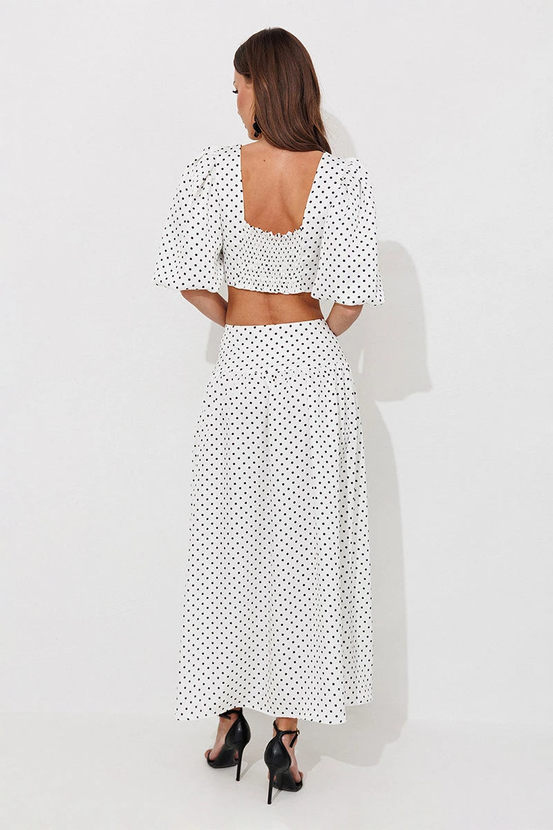 Journee Twist-Front Crop Top & Long Skirt Set