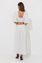 Journee Twist-Front Crop Top & Long Skirt Set