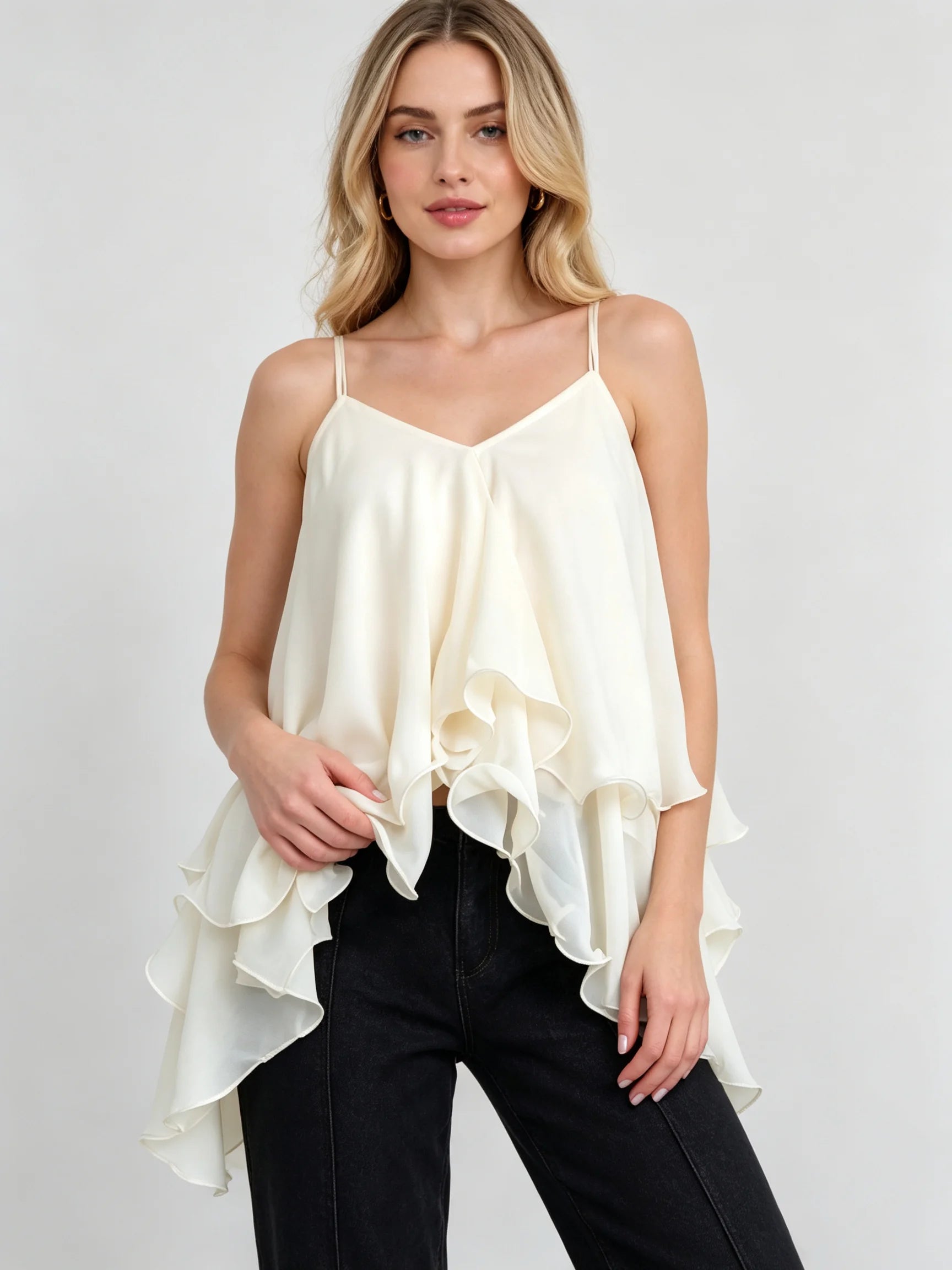 Arden Ruffle-Hem Cami Tank