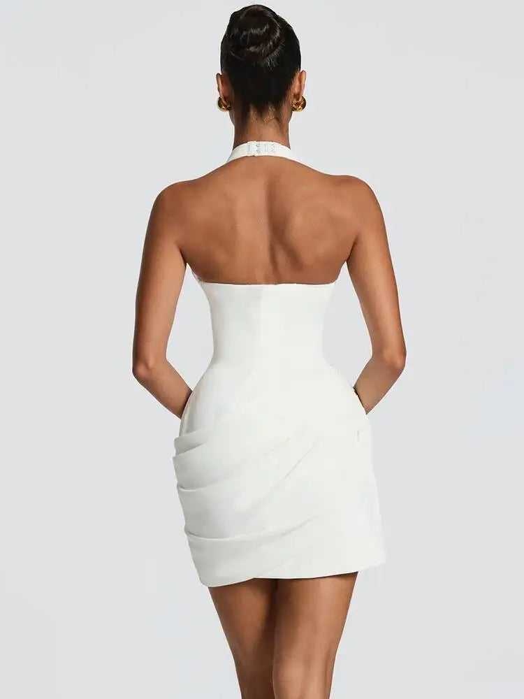 Lyric Halter Deep-V Mini Dress