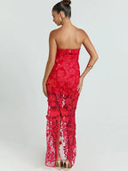Noor Strapless Floral Lace Mermaid Gown