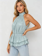 Beatrice Halter Ruffle Tank