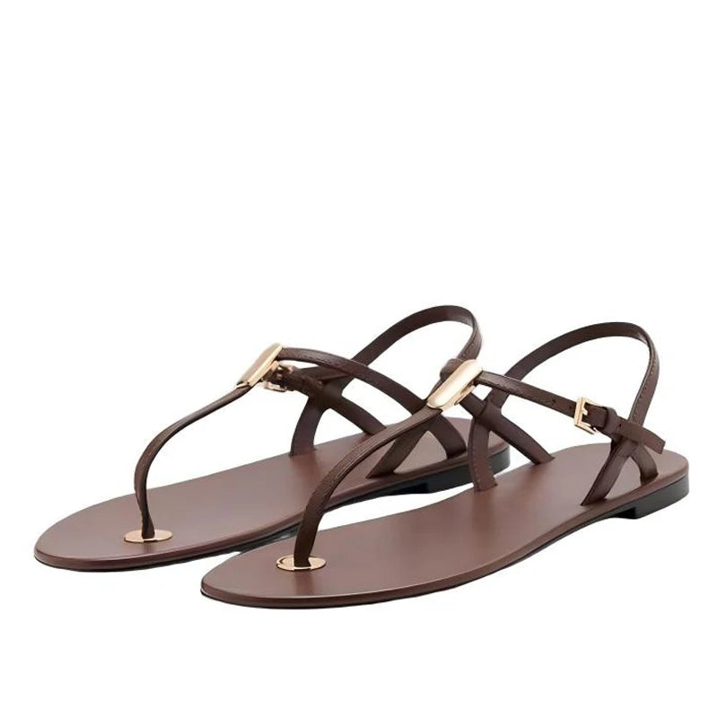 Bianca Cross-Strap Flat Sandal