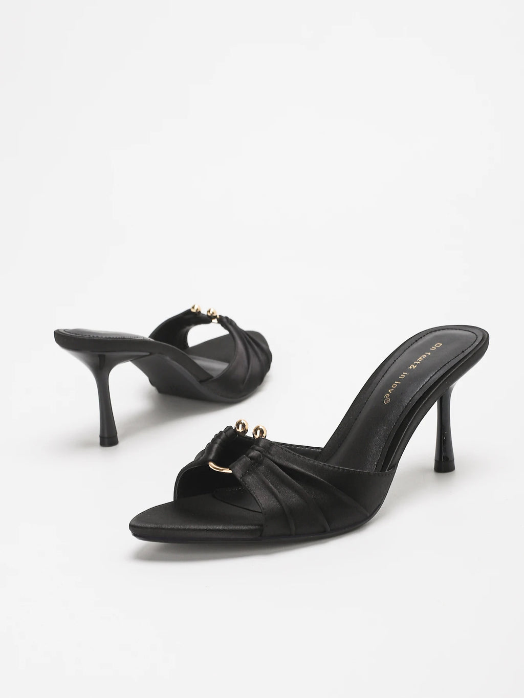 Carys Satin Stiletto Mule Sandal