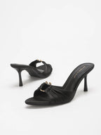 Carys Satin Stiletto Mule Sandal