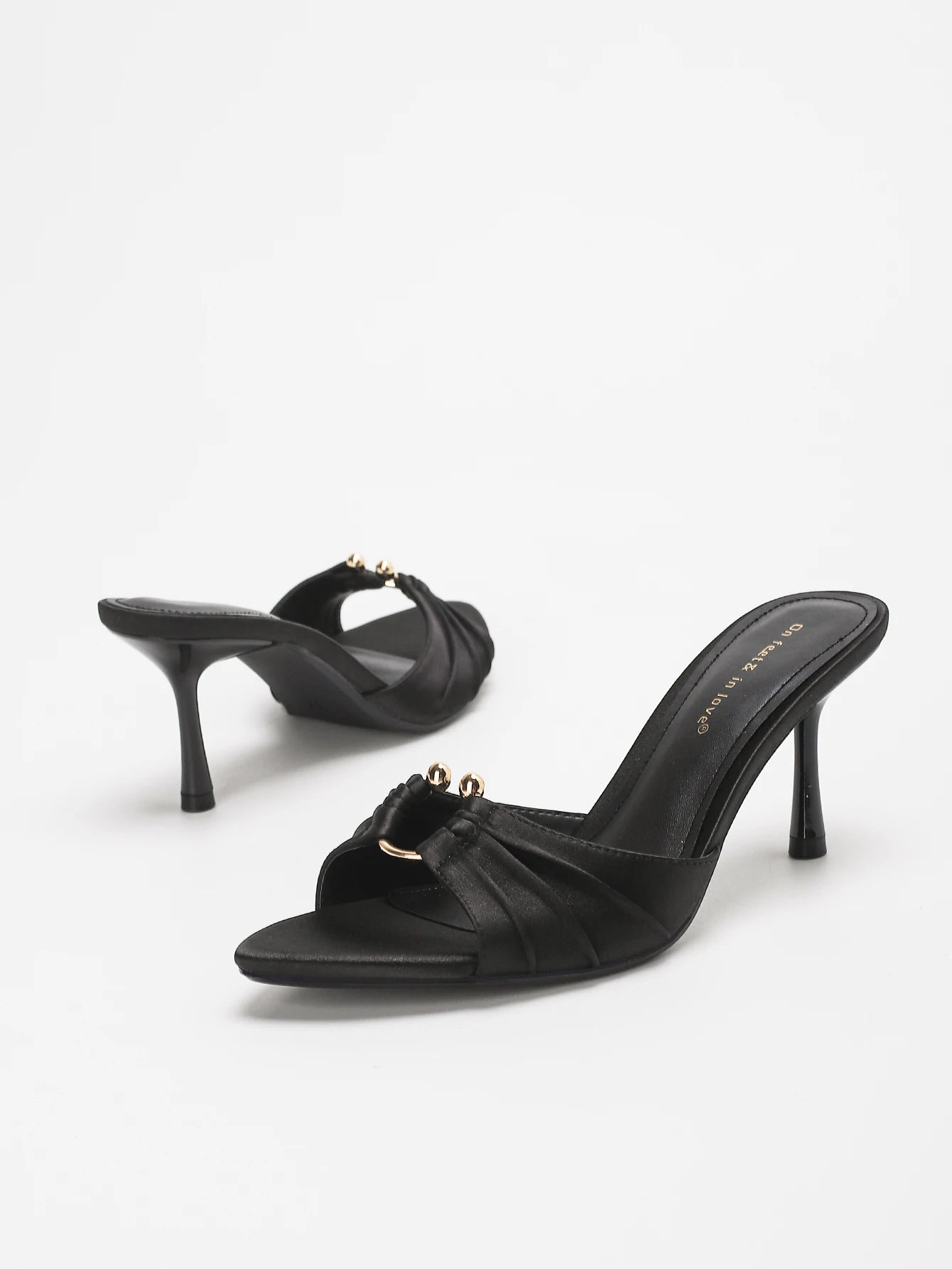 Carys Satin Stiletto Mule Sandal