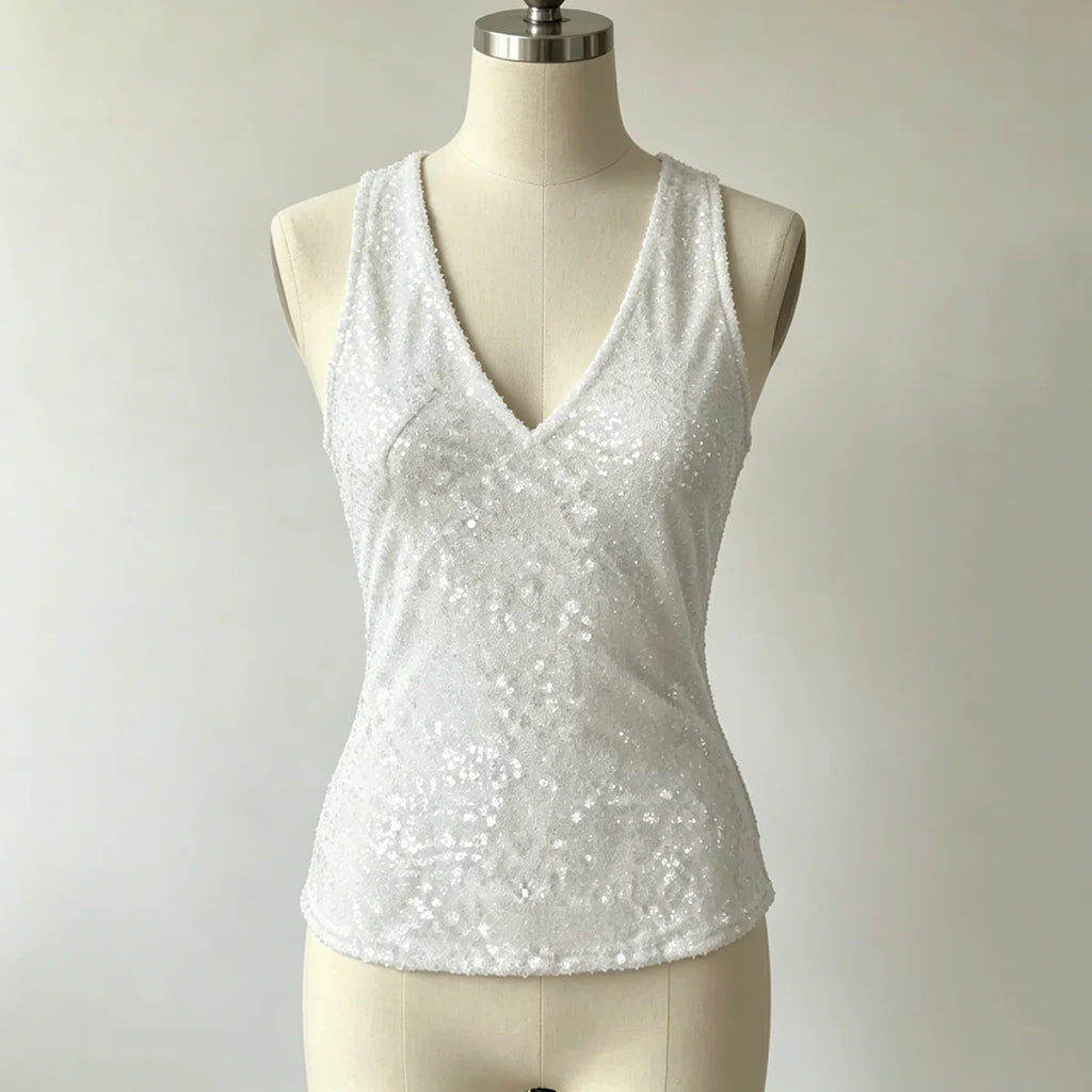 Charlotte Sequin Wrap Tank