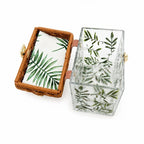 Lorna Rattan Bamboo-Leaf Clutch