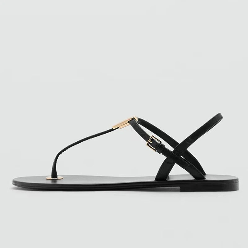 Bianca Cross-Strap Flat Sandal