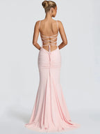 Matilda Spaghetti Strap Square-Collar Mermaid Maxi Dress