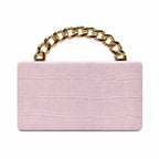 Emberly Crocodile-Embossed Clutch