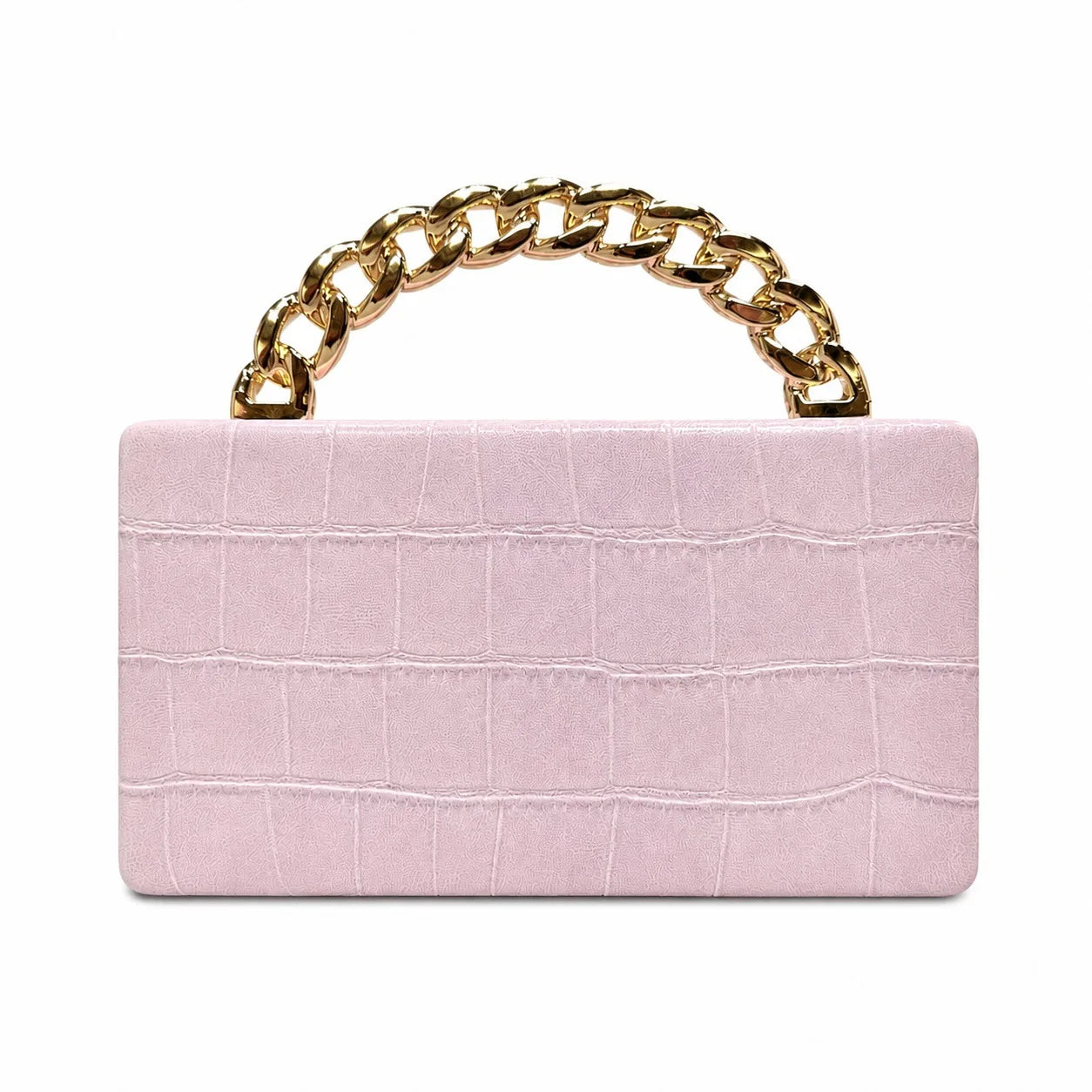 Emberly Crocodile-Embossed Clutch