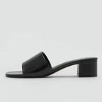 Adeline Leather Block-Heel Mule