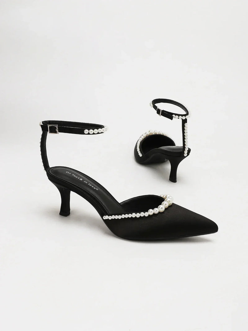 Pearl-Trim Kitten Mule – Ines