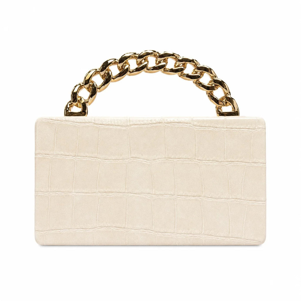 Emberly Crocodile-Embossed Clutch