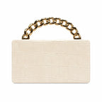Emberly Crocodile-Embossed Clutch