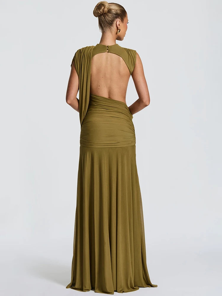 Parisienne High-Neck Cutout Mermaid Maxi Dress
