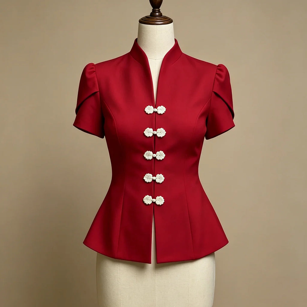 Capucine Polka Dot Peplum Blouse