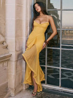 Magnolia Ruffled Draped Maxi Dress