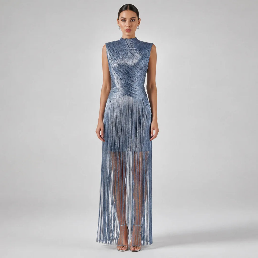 Raine Tassel Sleeveless Long Dress