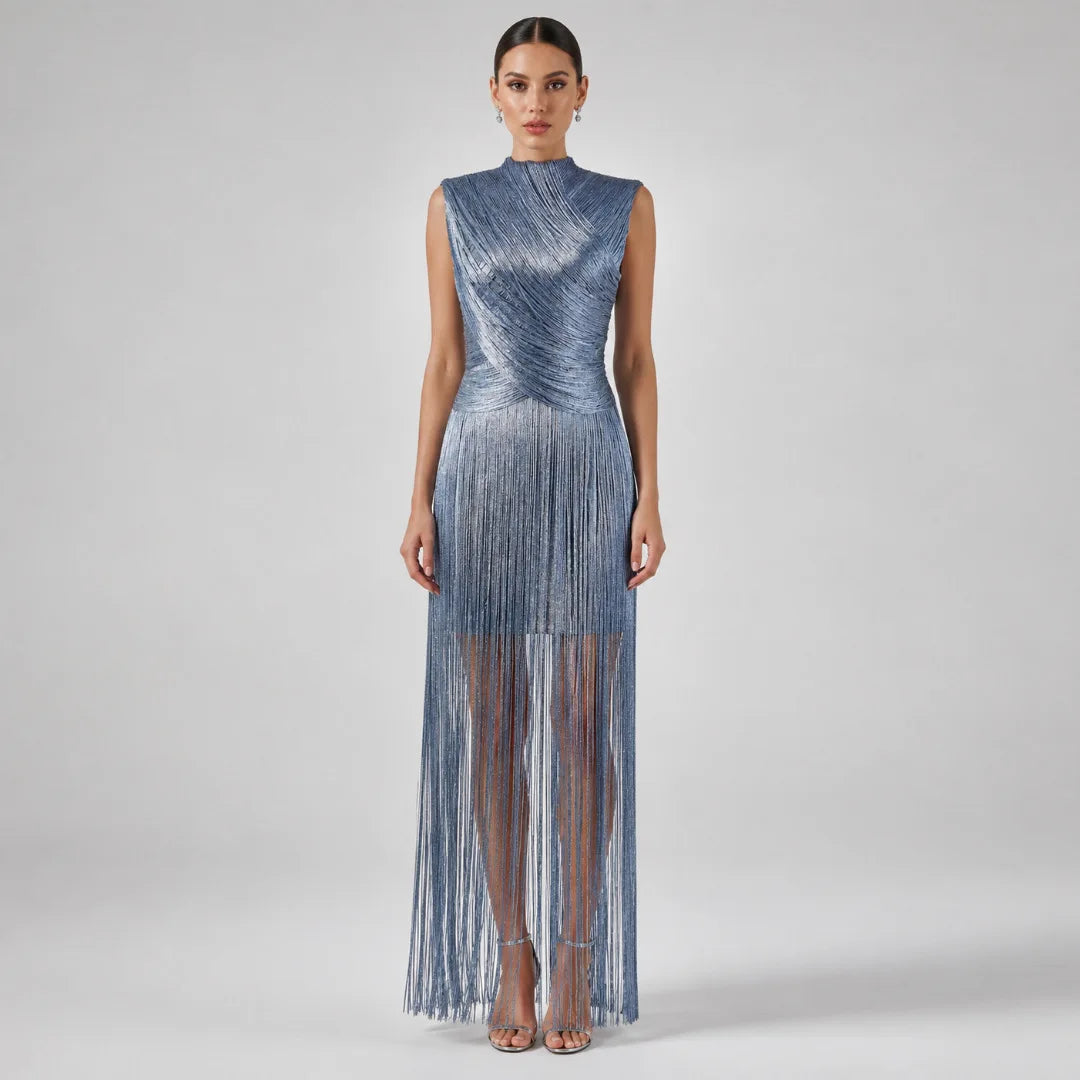 Raine Tassel Sleeveless Long Dress