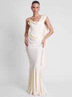 Lucille Satin Backless Mermaid Maxi Dress