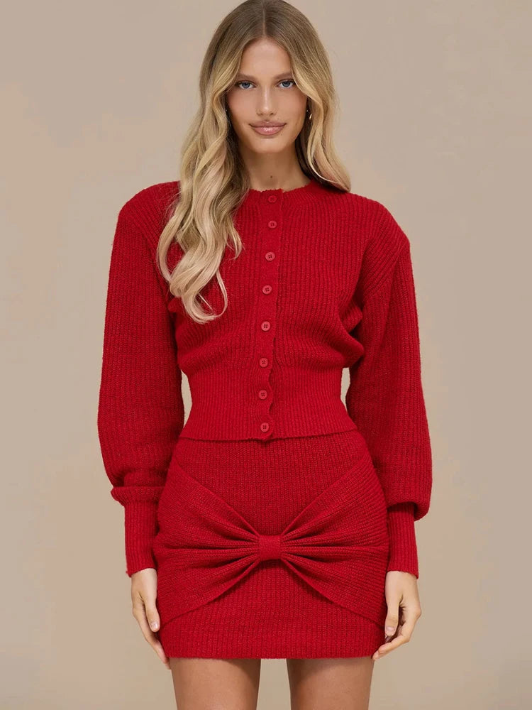 Meredith Knit Sweater & Mini Skirt Set