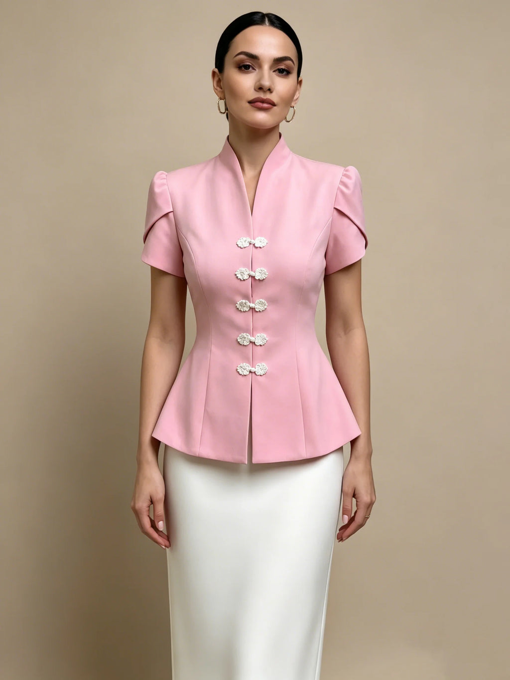 Capucine Polka Dot Peplum Blouse