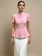 Capucine Polka Dot Peplum Blouse