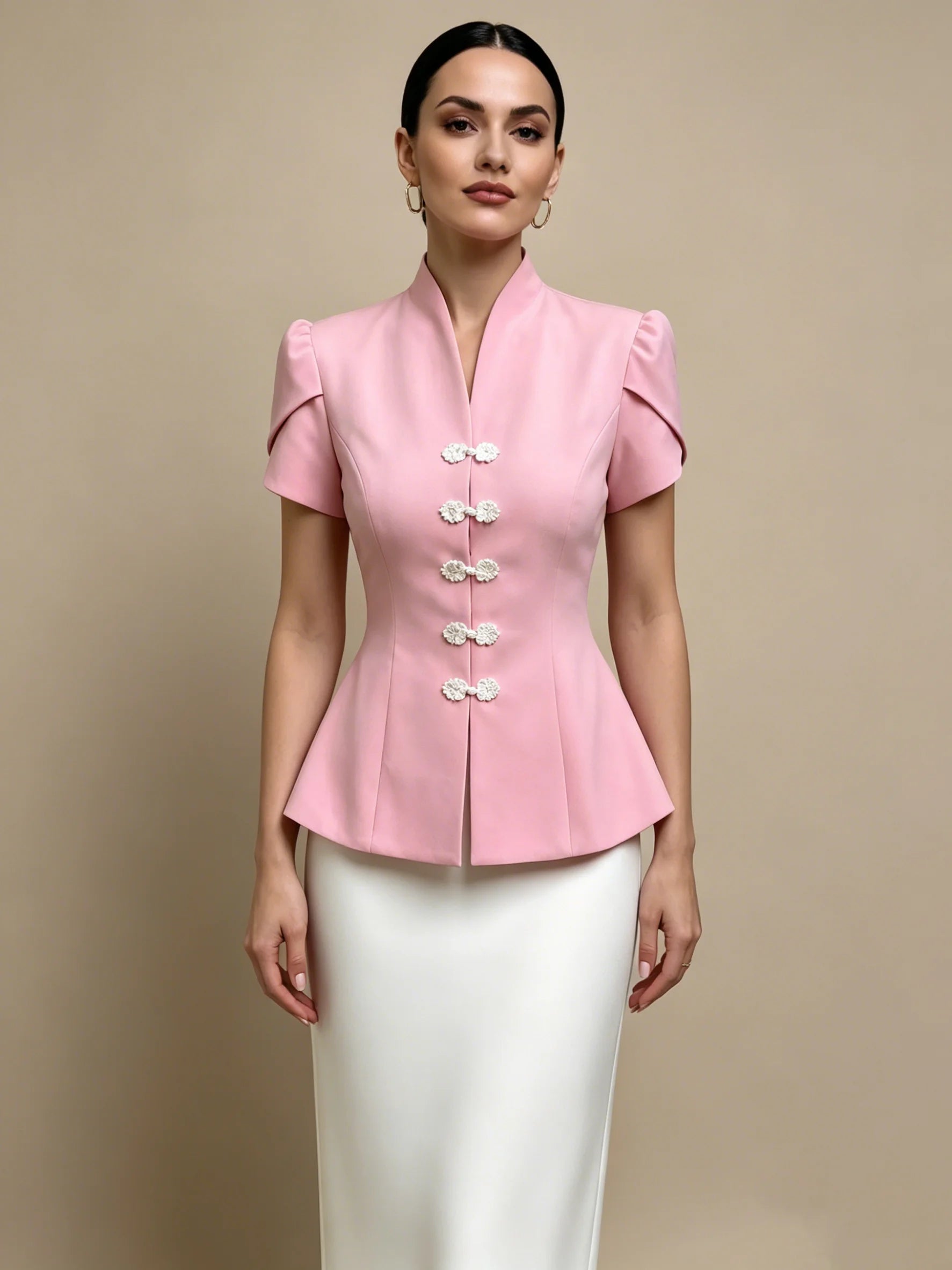 Capucine Polka Dot Peplum Blouse