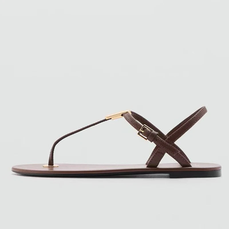 Bianca Cross-Strap Flat Sandal