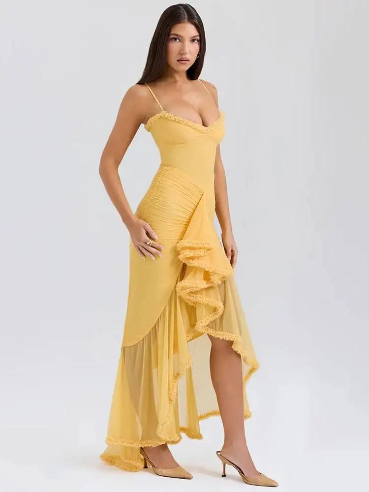 Magnolia Ruffled Draped Maxi Dress